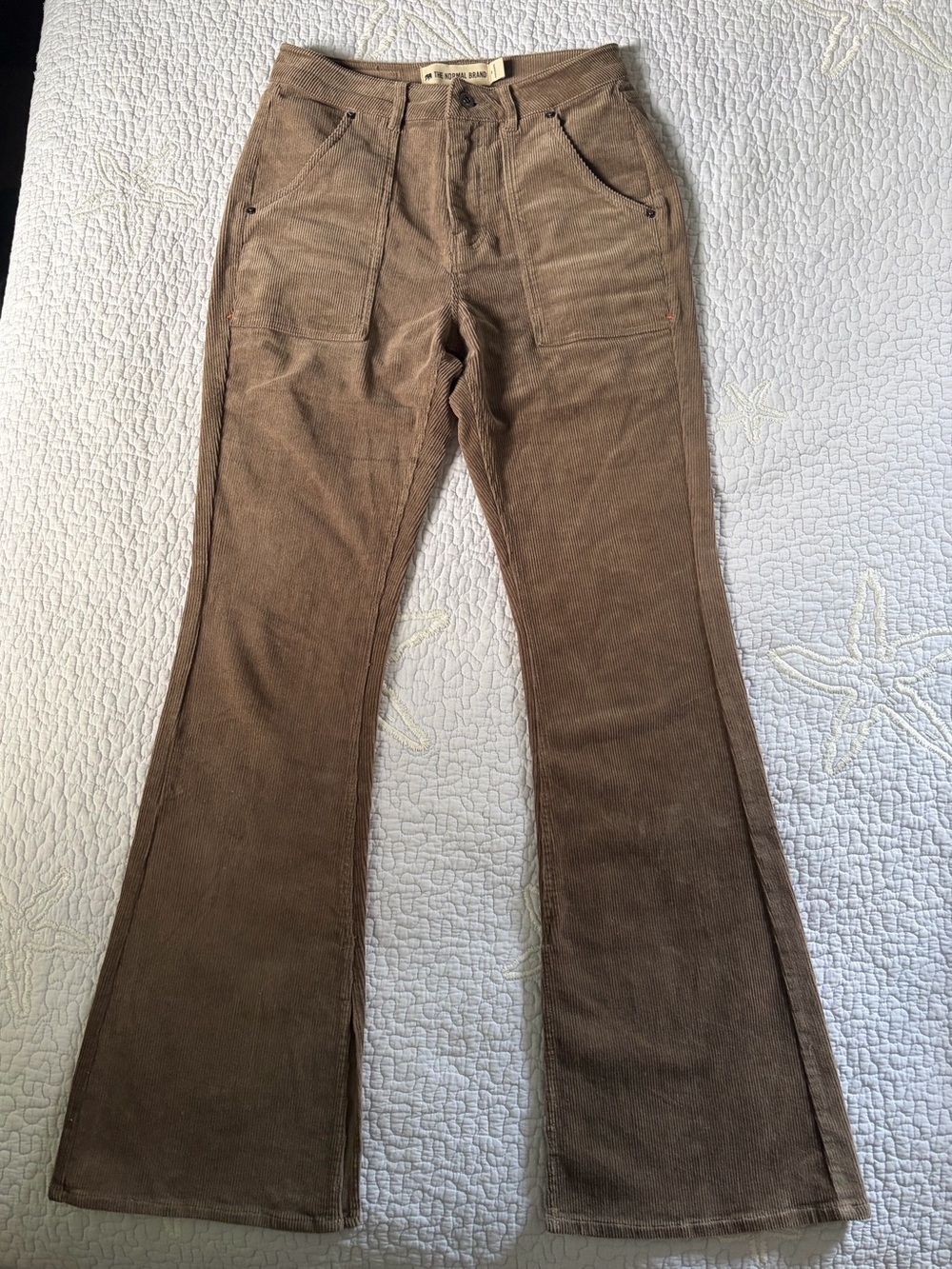 The Normal Brand Taupe Corduroy Wide-Leg Jeans